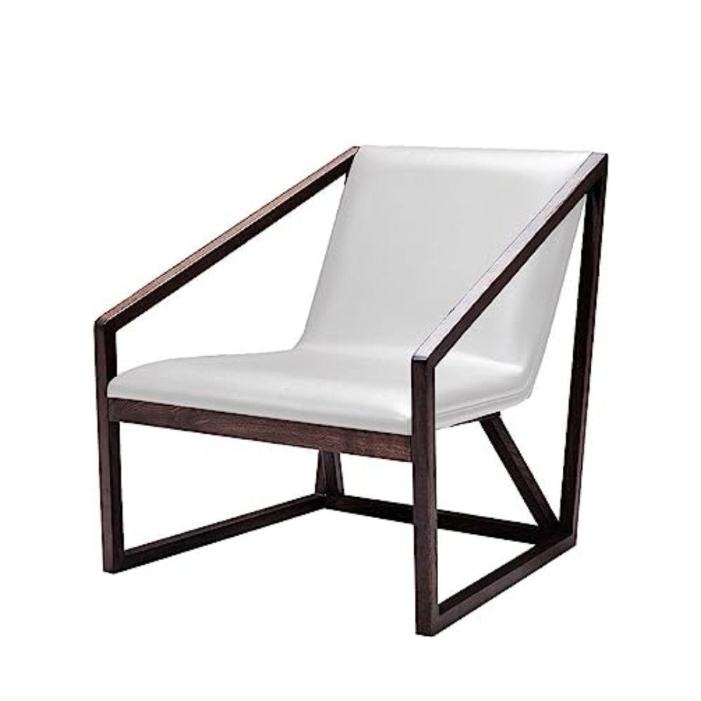 27" Gray And Brown Faux Leather Lounge Chair HomeRoots