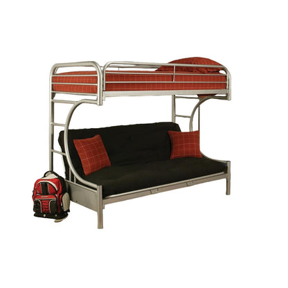 78" X 41" X 65" Twin Over Full Silver Metal Tube Bunk Bed HomeRoots