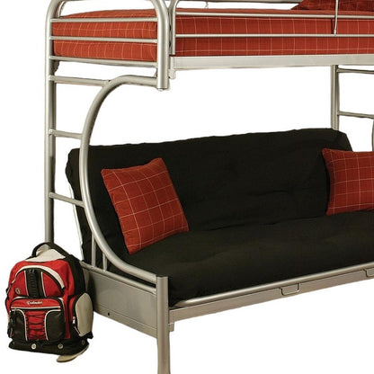 78" X 41" X 65" Twin Over Full Silver Metal Tube Bunk Bed HomeRoots