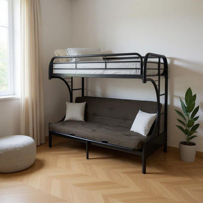 Black Twin Over Queen Bunk Bed HomeRoots