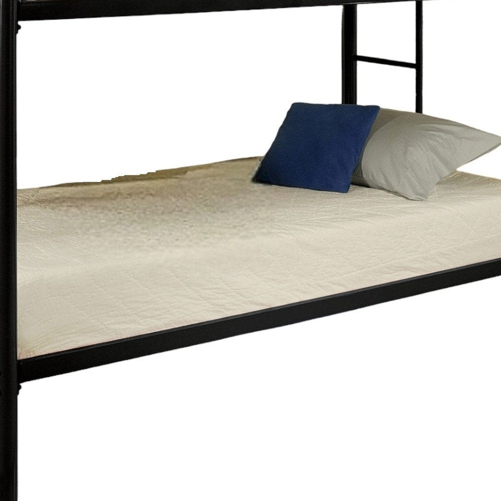 Black Twin Over Twin Metal Bunk Bed HomeRoots