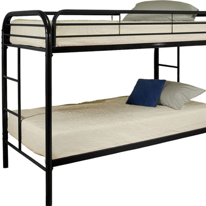 Black Twin Over Twin Metal Bunk Bed HomeRoots