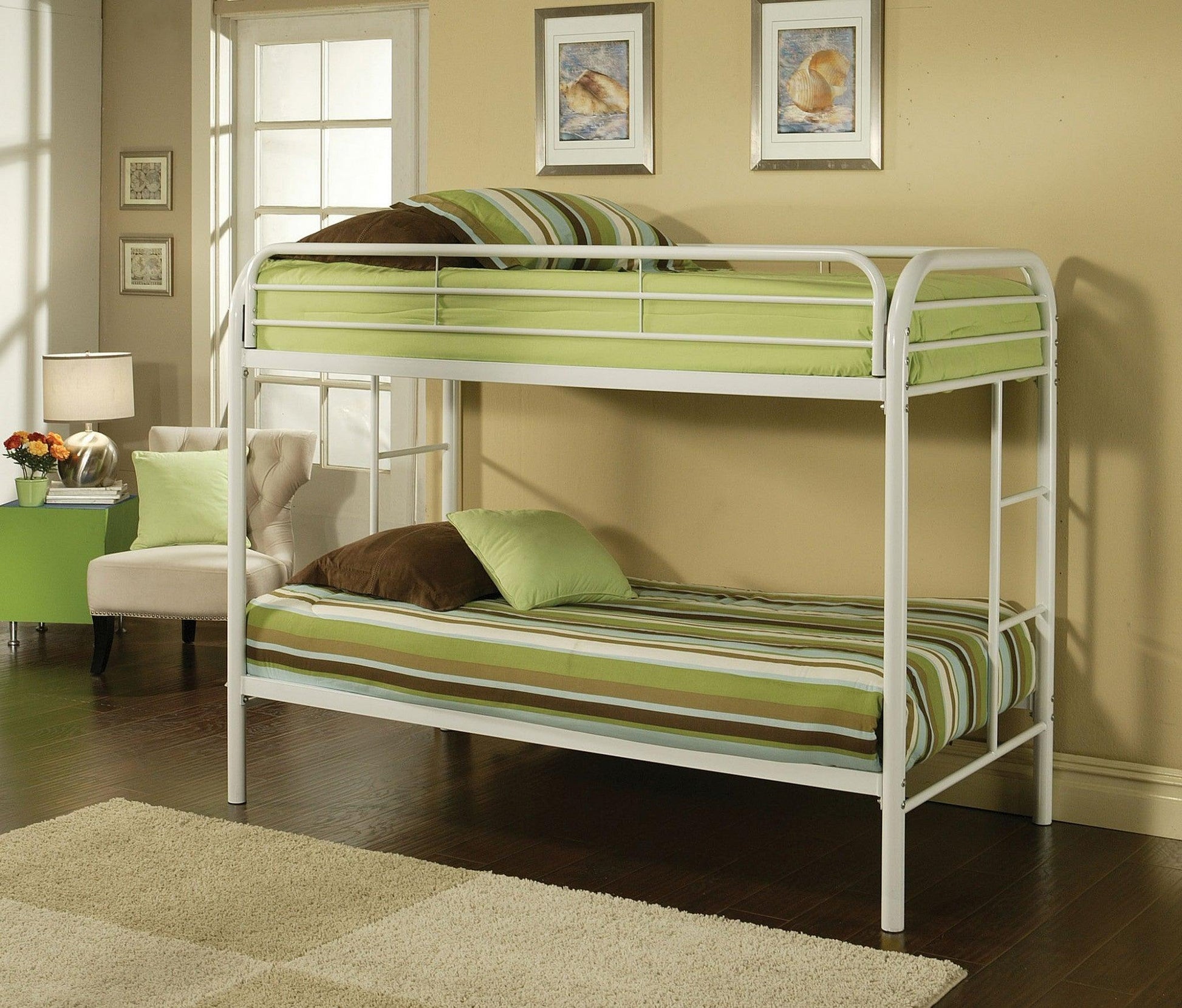 Black Twin Contemporary Metal Bunk Bed - FurniFindUSA