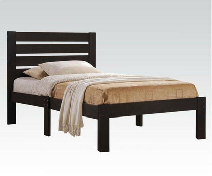 Popular Espresso Queen Size Slat Wood Bed - FurniFindUSA