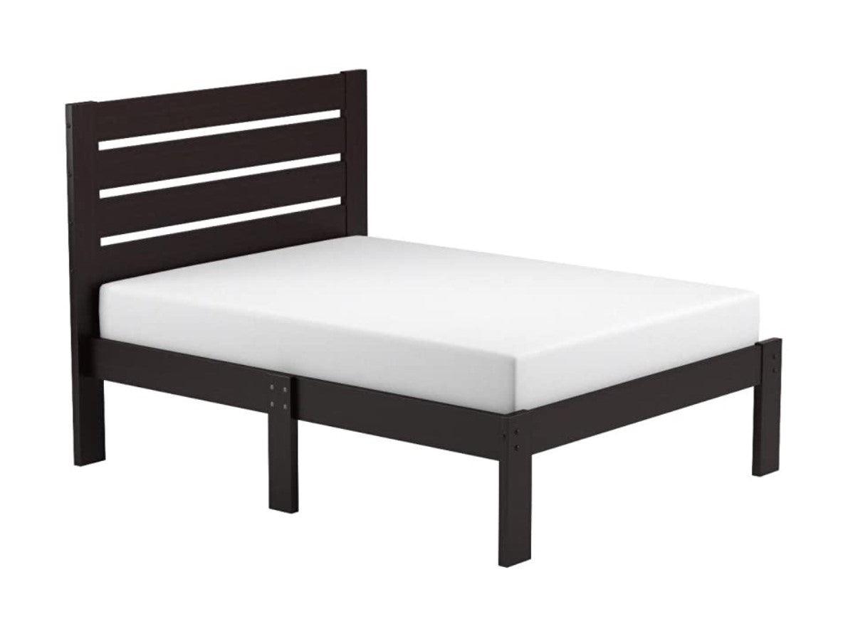 Popular Espresso Queen Size Slat Wood Bed - FurniFindUSA