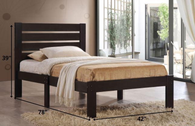 Popular Espresso Queen Size Slat Wood Bed - FurniFindUSA