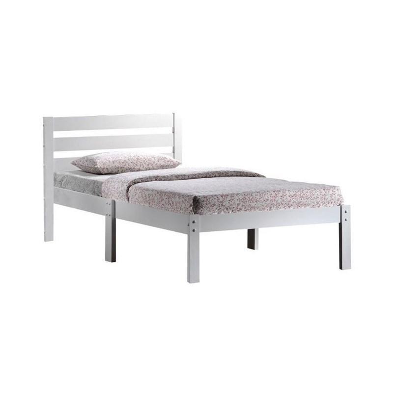 Solid Wood Twin Tufted White Bed - FurniFindUSA