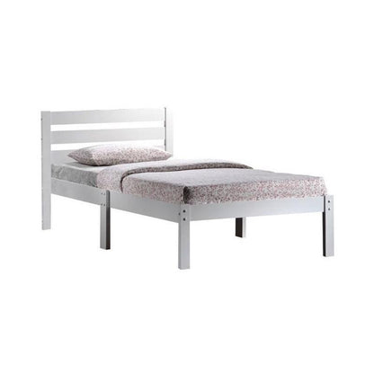 Solid Wood Twin Tufted White Bed - FurniFindUSA