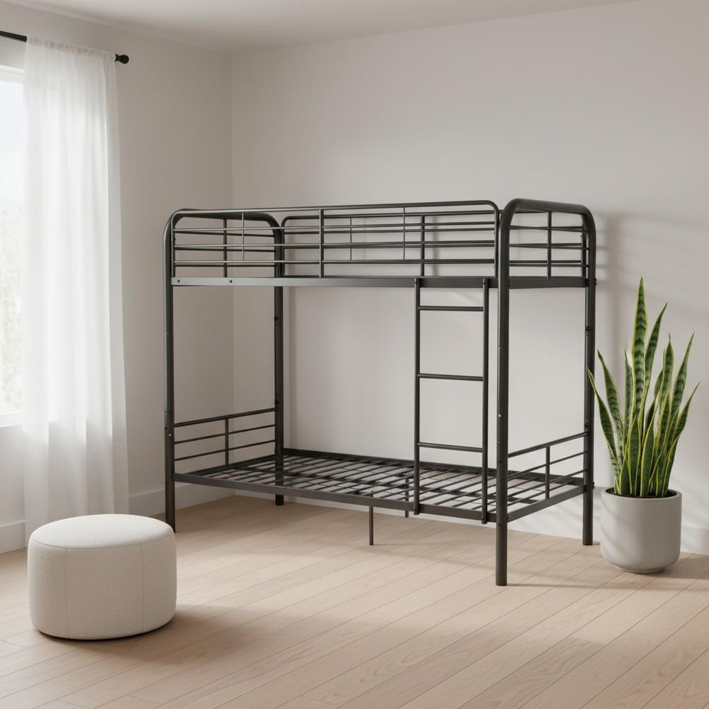 Gunmetal Full Over Full Metal Bunk Bed HomeRoots