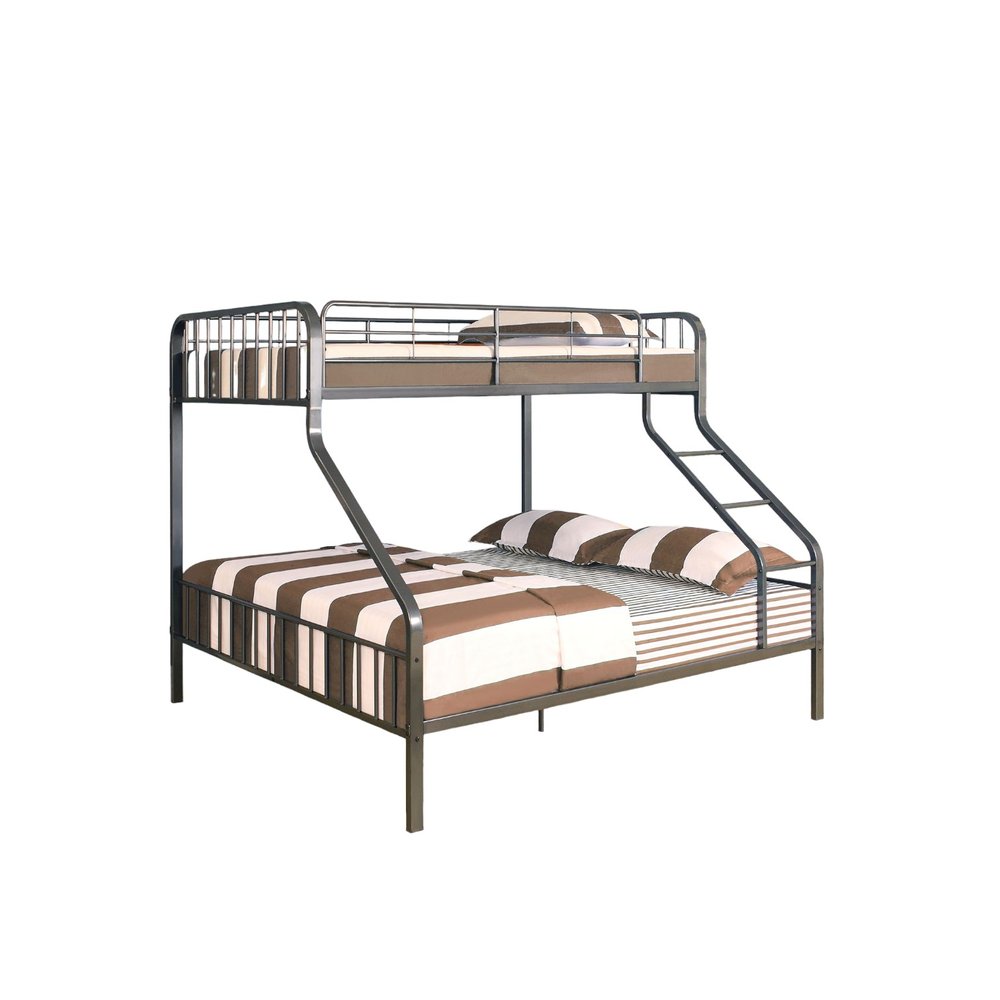Gunmetal Twin Over Queen Bunk Bed HomeRoots