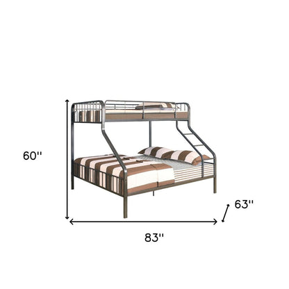 Gunmetal Twin Over Queen Bunk Bed HomeRoots
