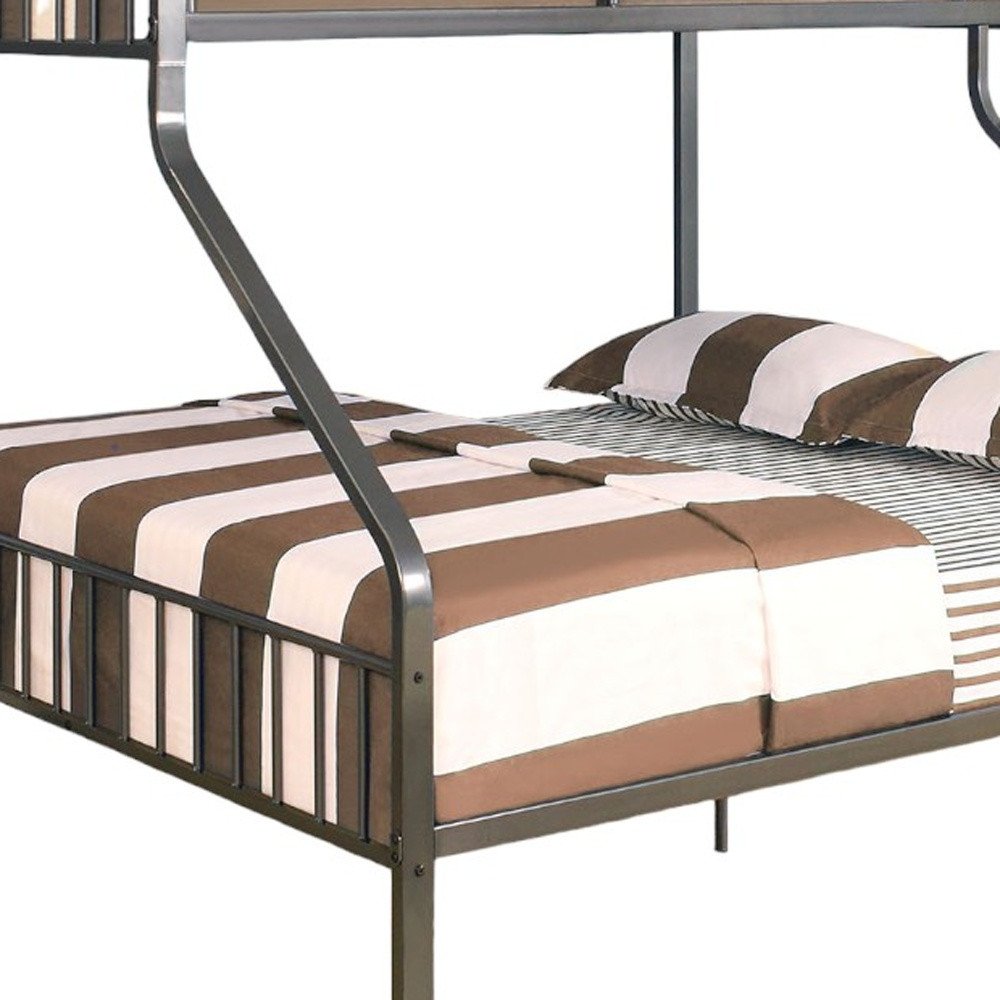 Gunmetal Twin Over Queen Bunk Bed HomeRoots