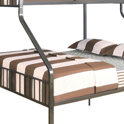 Gunmetal Twin Over Queen Bunk Bed HomeRoots