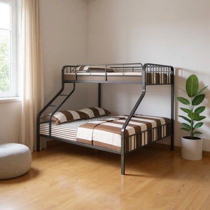 Gunmetal Twin Over Queen Bunk Bed HomeRoots