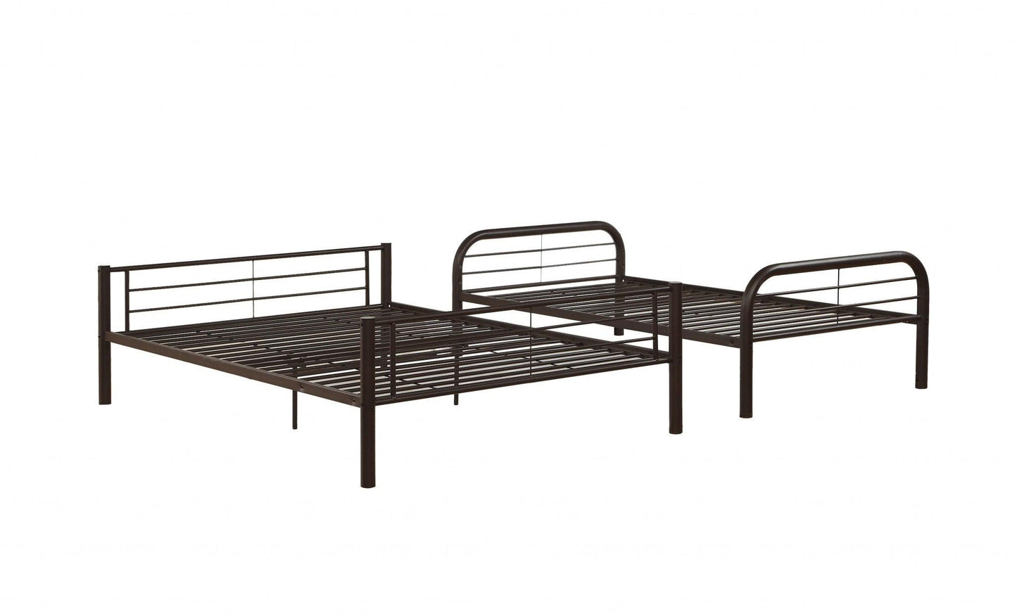 79" X 57" X 63" Twin Over Full Sandy Black Metal Tube Bunk Bed - FurniFindUSA