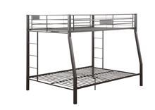 83" X 63" X 65" Sandy Black Metal Twin Xl Over Queen Bunk Bed - FurniFindUSA