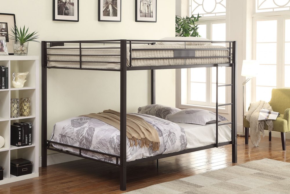 Black Queen Over Queen Bunk Bed HomeRoots