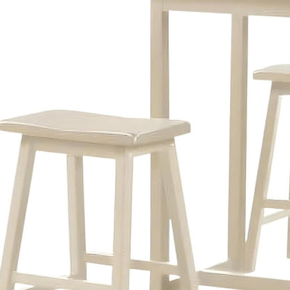 Three Piece Cream Solid Wood Counter Height Bar Table Set HomeRoots