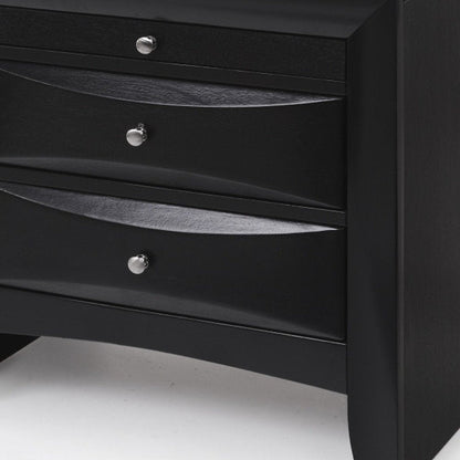 25" Dark Brown Solid Wood Three Drawer Nightstand HomeRoots