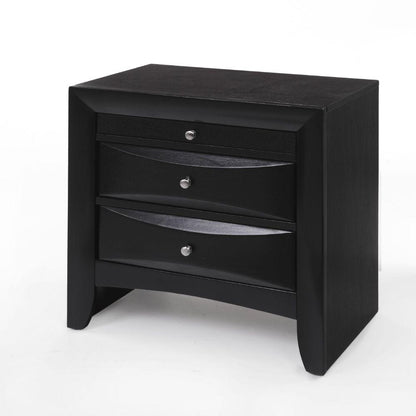 25" Dark Brown Three Drawer Nightstand - FurniFindUSA