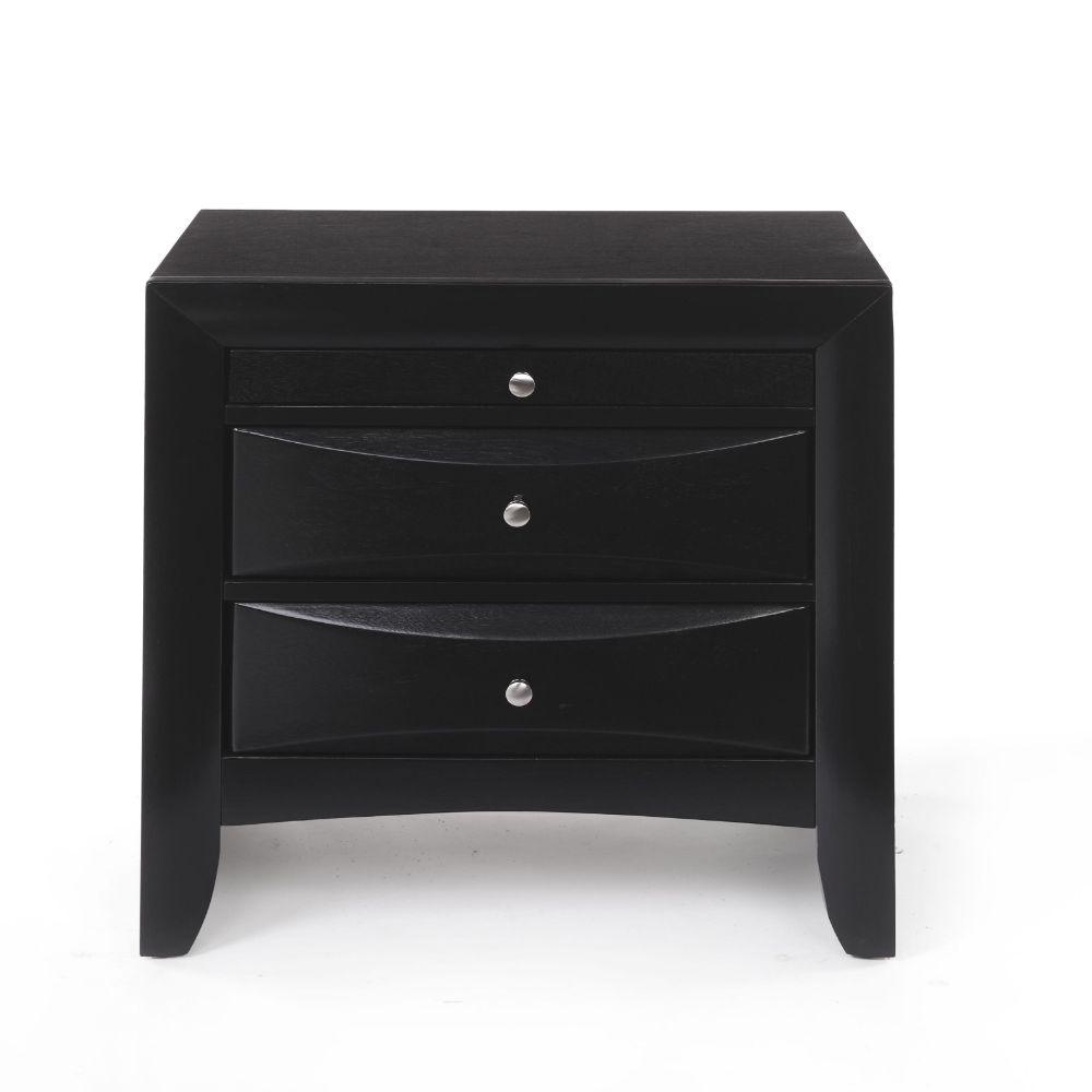 25" Dark Brown Three Drawer Nightstand - FurniFindUSA