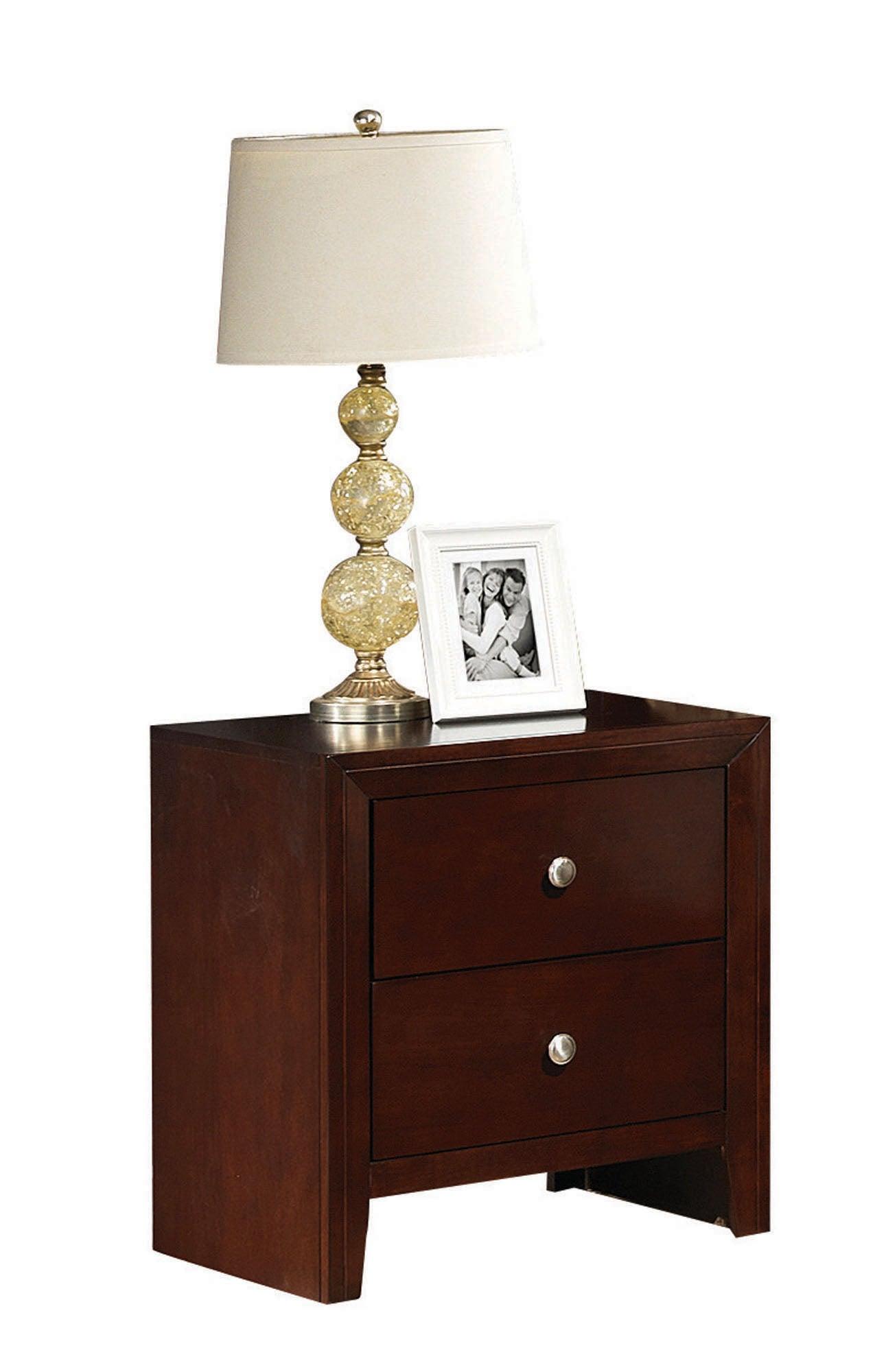 24" Brown Two Drawers Nightstand - FurniFindUSA