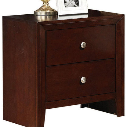 24" Brown Two Drawers Nightstand - FurniFindUSA