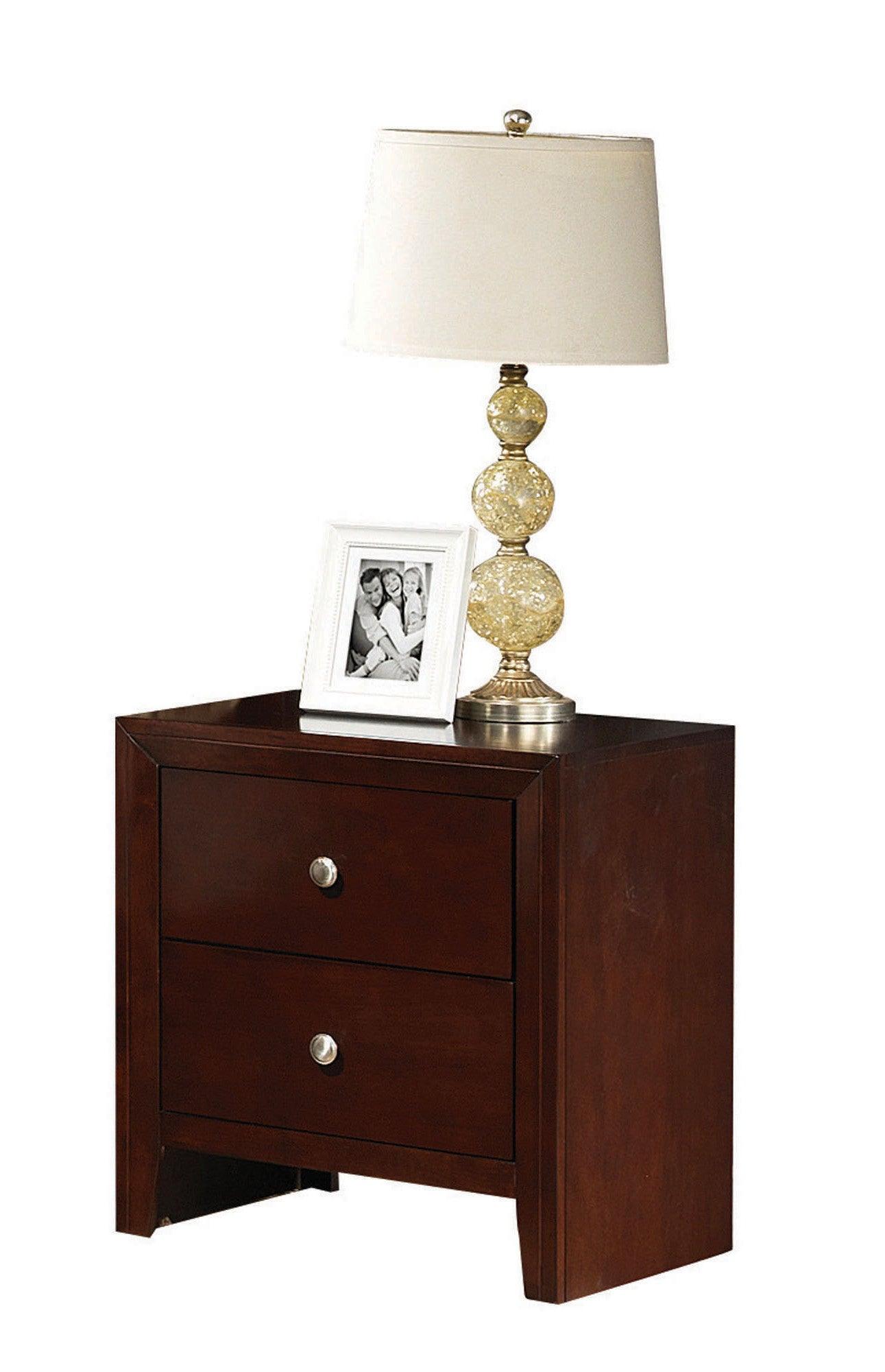 24" Brown Two Drawers Nightstand - FurniFindUSA