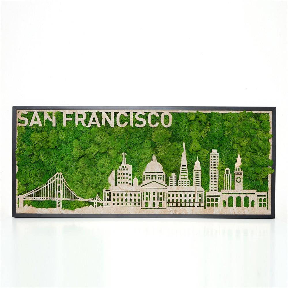 San Francisco Moss City Silhouette Metal Wall Art - FurniFindUSA