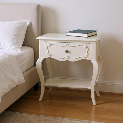 26" Solid Wood And Mirrored Glass Nightstand HomeRoots