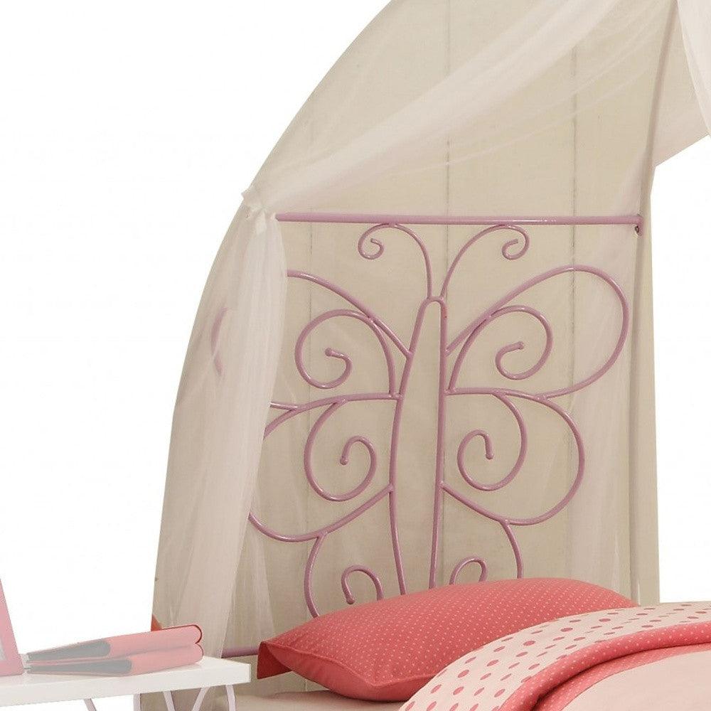 Twin Tufted Purple And White Bed - FurniFindUSA