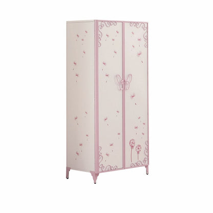 67" Light Purple And White Steel Two Door Combo Dresser