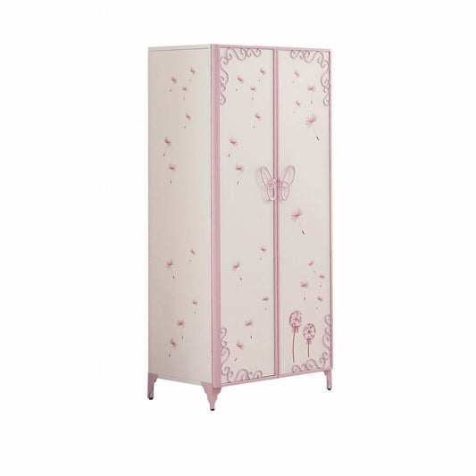 67" Light Purple And White Steel Two Door Combo Dresser