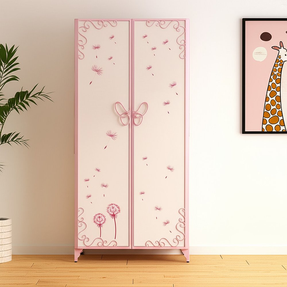 32" Purple And White Steel Dresser — view 4