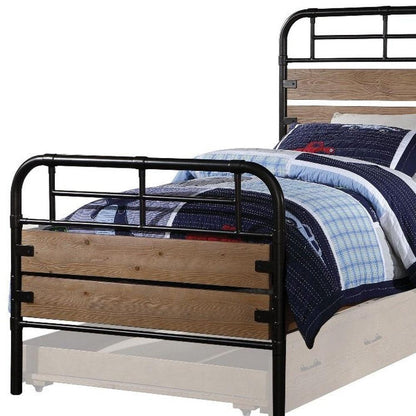 Steel Twin Brown and Black Bed - FurniFindUSA