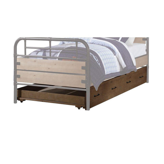 Solid Wood Twin Brown and Black Bed - FurniFindUSA