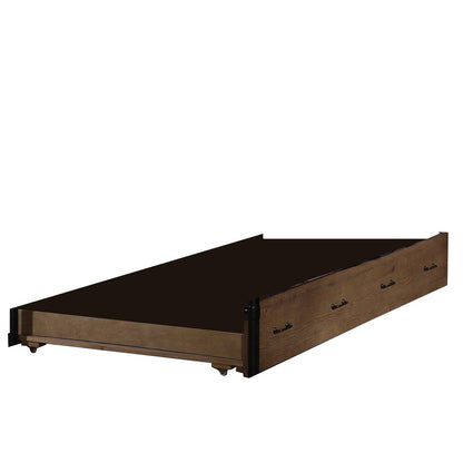 Solid Wood Twin Brown and Black Bed - FurniFindUSA