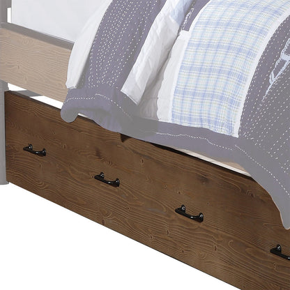Brown and Black Solid Wood Twin Bed Frame HomeRoots