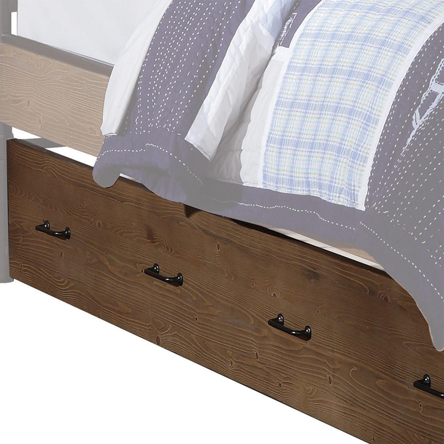 Solid Wood Twin Brown and Black Bed - FurniFindUSA