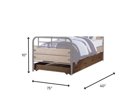 Solid Wood Twin Brown and Black Bed - FurniFindUSA