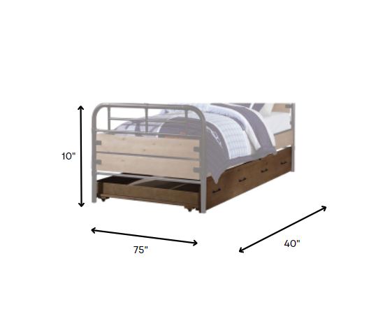 Brown and Black Solid Wood Twin Bed Frame HomeRoots