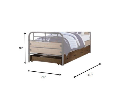Brown and Black Solid Wood Twin Bed Frame HomeRoots