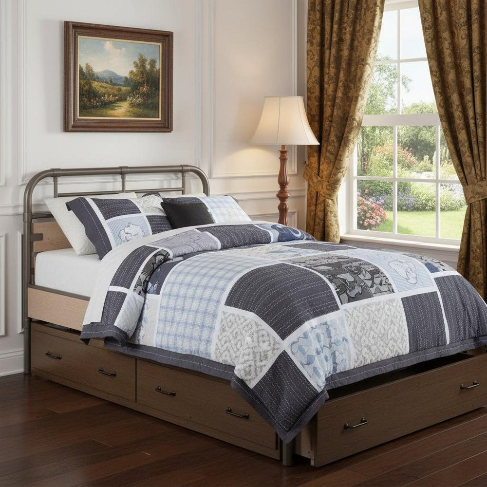 Brown and Black Solid Wood Twin Bed Frame HomeRoots