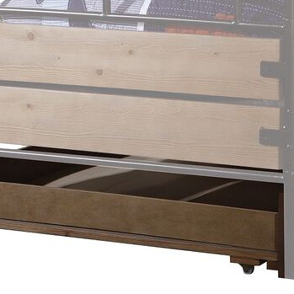 Brown and Black Solid Wood Twin Bed Frame HomeRoots