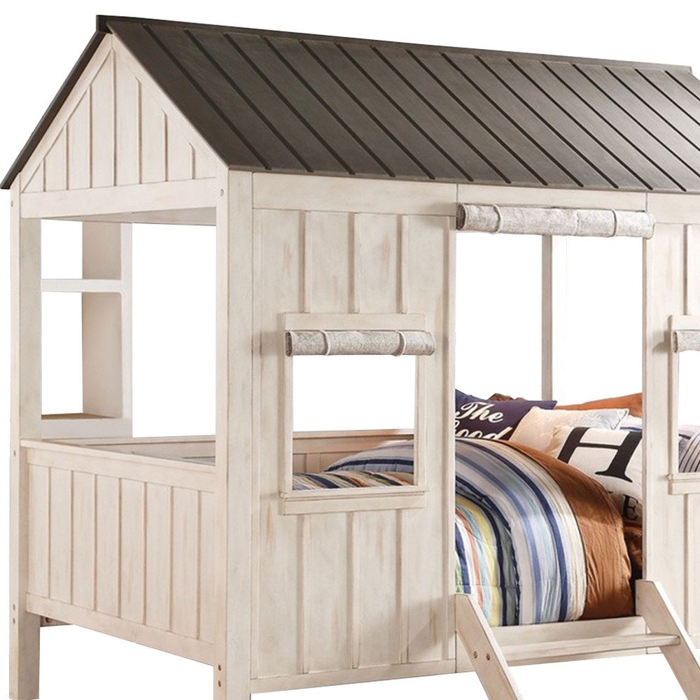 Pink and White Wood Full Bed Frame HomeRoots