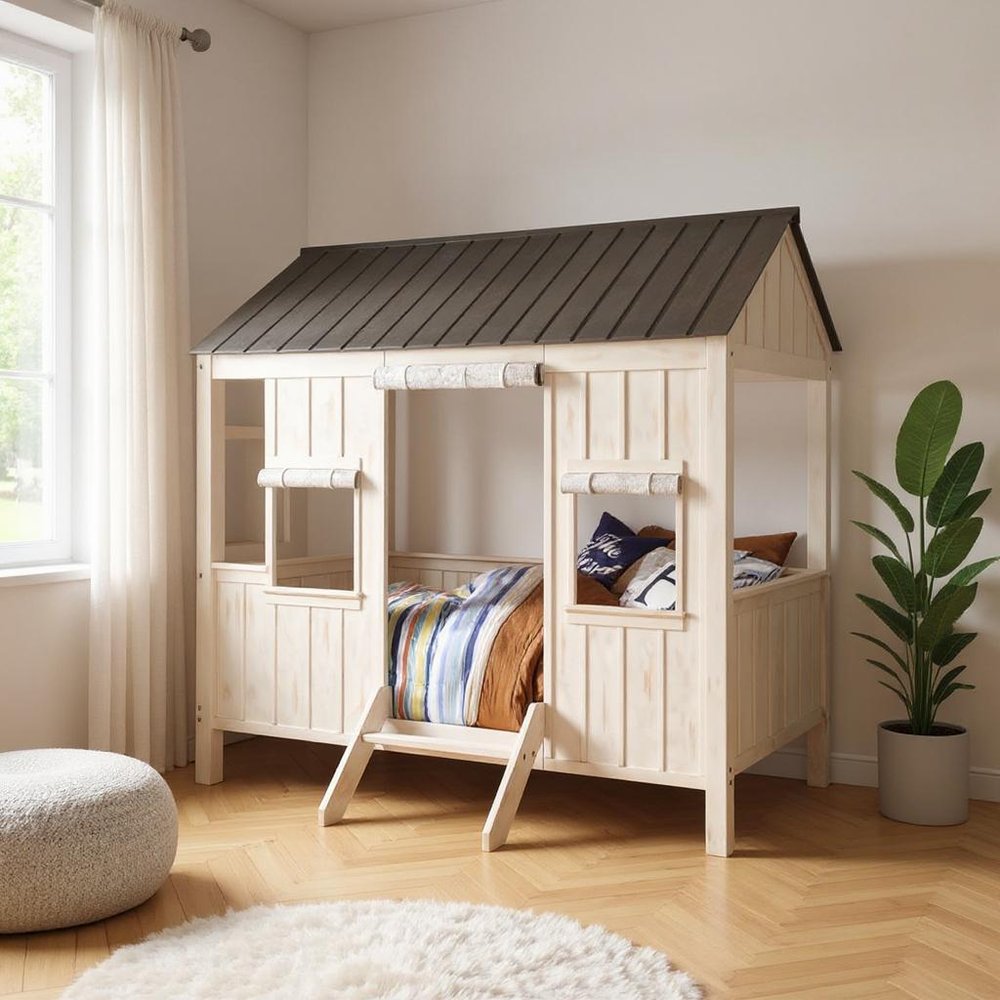 Pink and White Wood Full Bed Frame HomeRoots