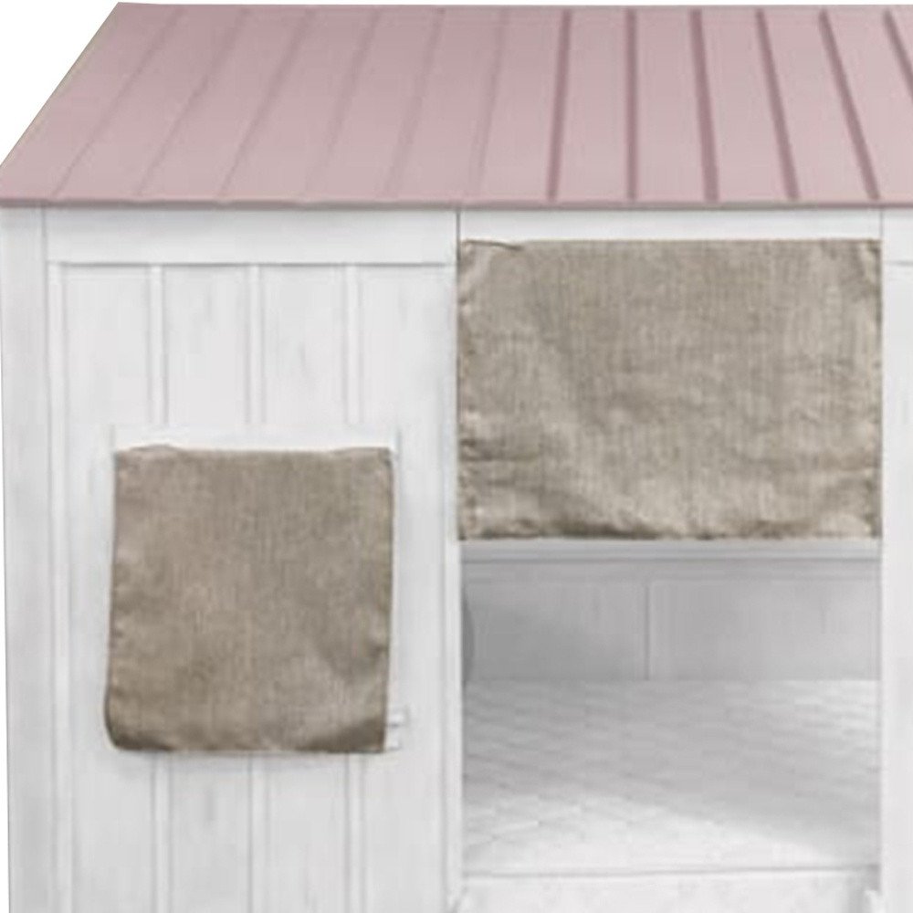 White Solid Wood Full House Bed HomeRoots