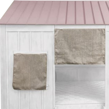 White Solid Wood Full House Bed HomeRoots