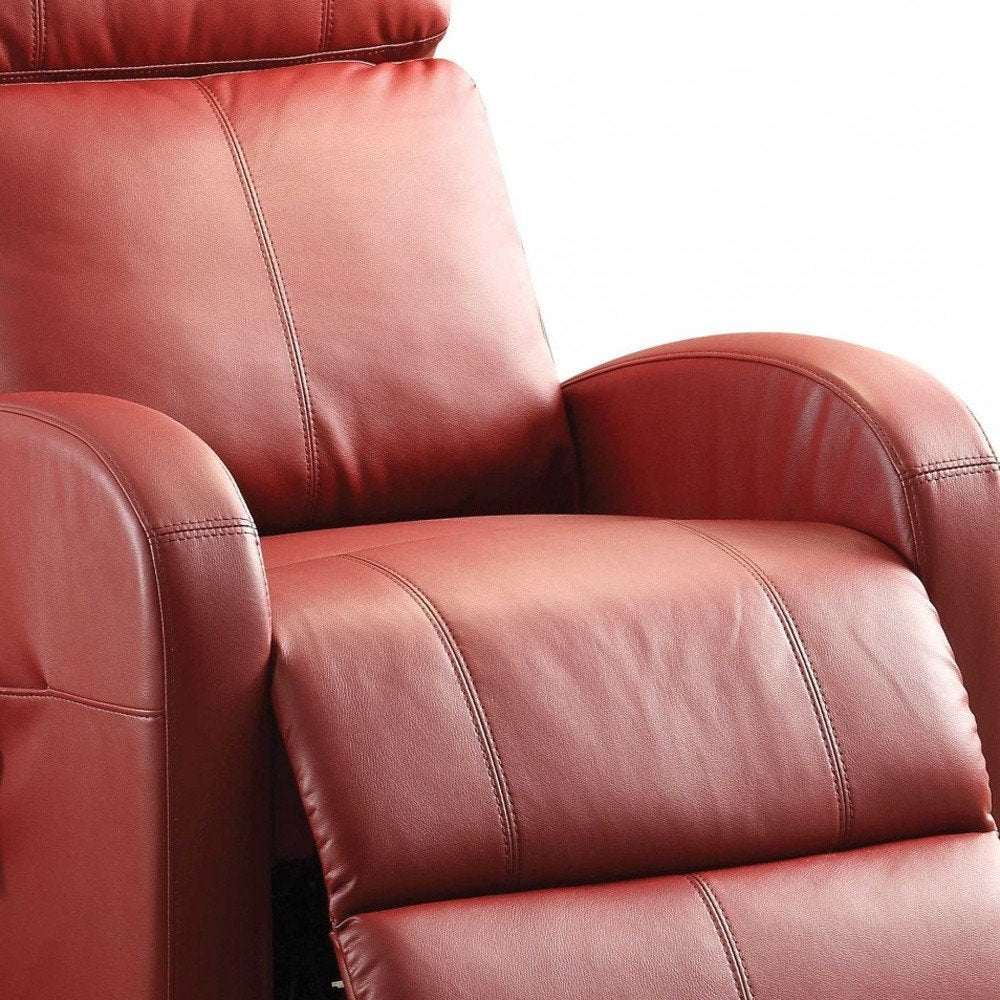 28" Gray Tufted Faux Leather Faux Leather Power Lift Assist Recliner HomeRoots
