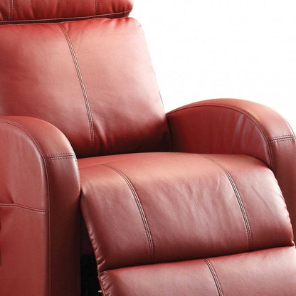 28" Gray Tufted Faux Leather Faux Leather Power Lift Assist Recliner HomeRoots